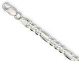 Figaro Chain Bracelet in Sterling Silver 7 Inches (5.50mm)